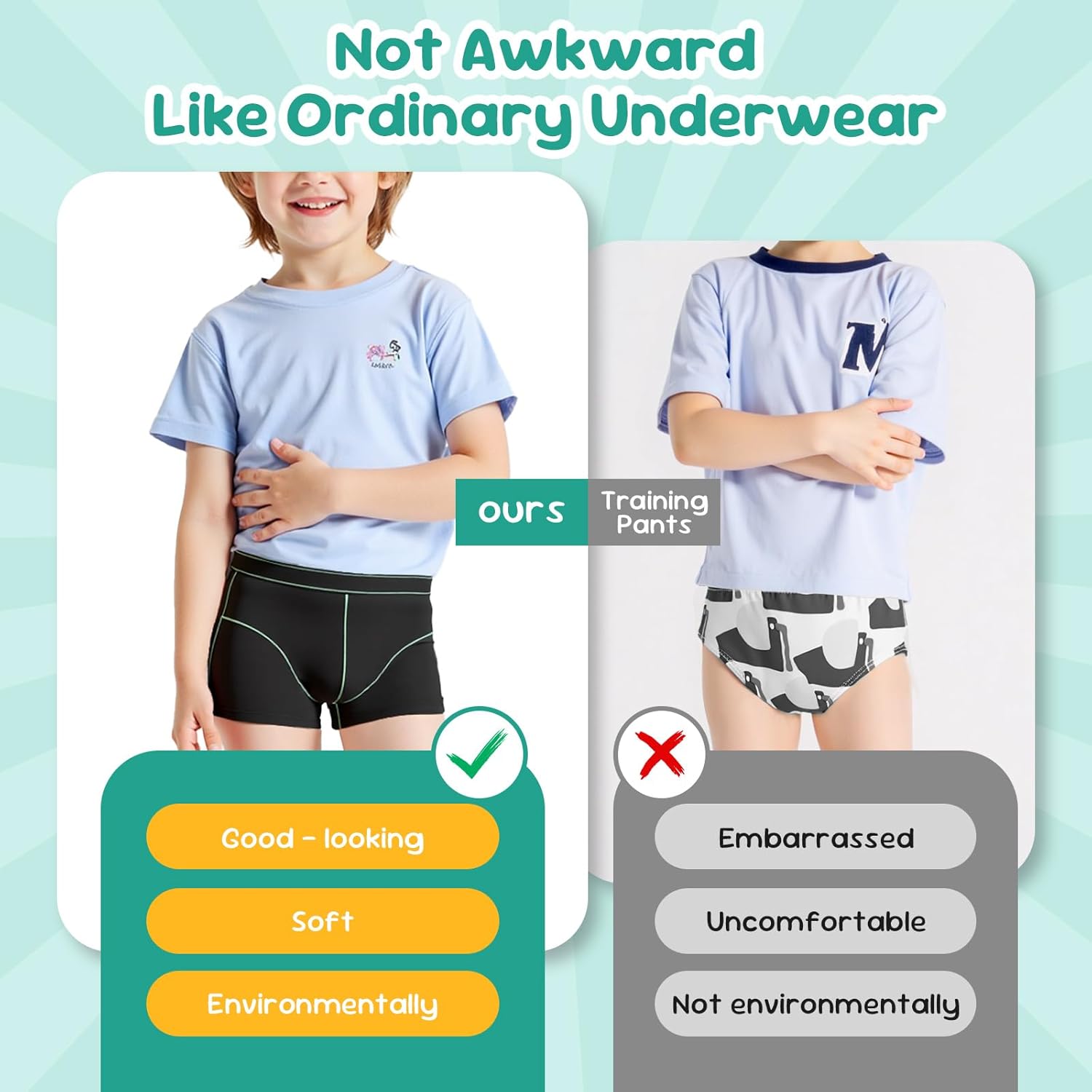 Carer Incontinentie-boxershorts voor kinderen, wasbaar, van katoen, met absorptie van 70 ml, voor bedplassen, zindelijkheidstraining, incontinentie, licht tot matig, maat XS Carer Incontinentie-boxershorts voor kinderen, wasbaar, van katoen, met absorptie van 70 ml, voor bedplassen, zindelijkheidstraining, incontinentie, licht tot matig, maat XS