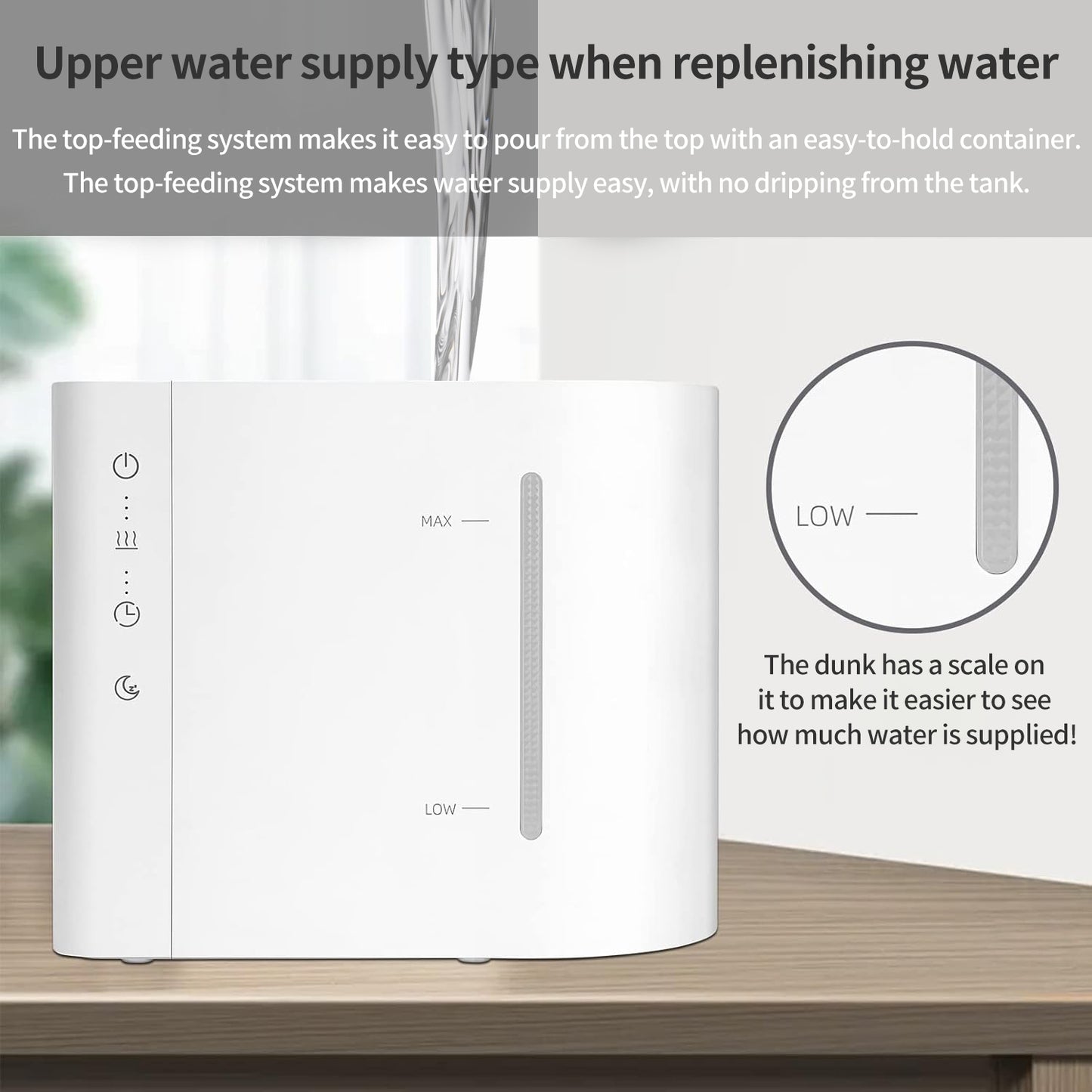 Famooklan Cool Mist Humidifiers (4.3L), Quiet Top Fill Ultrasonic Humidifiers for Bedroom Babies Nursery, Office -Lasts Up To 36 Hours, 360° Rotation Nozzle, Auto Shut-Off