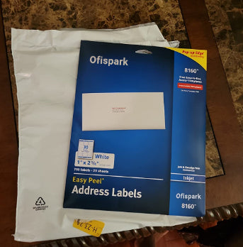 Ofispark Easy Peel Blank Labels, White, 750 Labels for Paper or Cardboard - Perfect for Writing, Marking, and Organizing