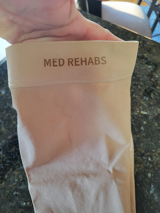 MED REHABS Performance 20-30 mmHg Medical Compression Socks for Women and Men Knee High Open Toe Stockings Varicose Vein Swollen legs(S, Beige)