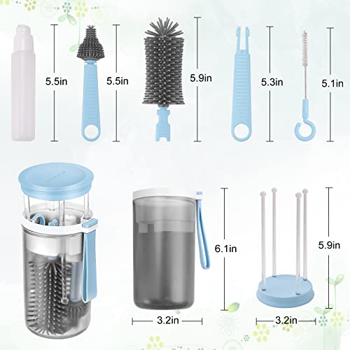 Travel Baby Bottle Brush Set With Silicone Bottle Cleaner And Drying  Rack,for Home & Baby Travel Gift