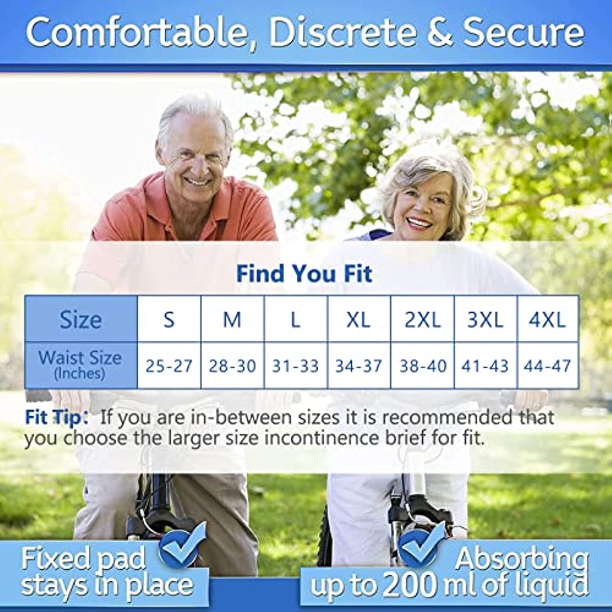 Men's Incontinence Underwear Urinary Briefs with Cotton Pad Washable Reusable Leakproof Boxer 3pcs