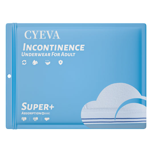 CYEVA Pants, absorbent, for incontinents, Men Incontinence Underwear, 2 Pack Men's Incontinence Underwear with Built in Absorbent Pad Surgical Recovery Washable Reusable Incontinence Briefs for Prostate Surgery (Black, L)