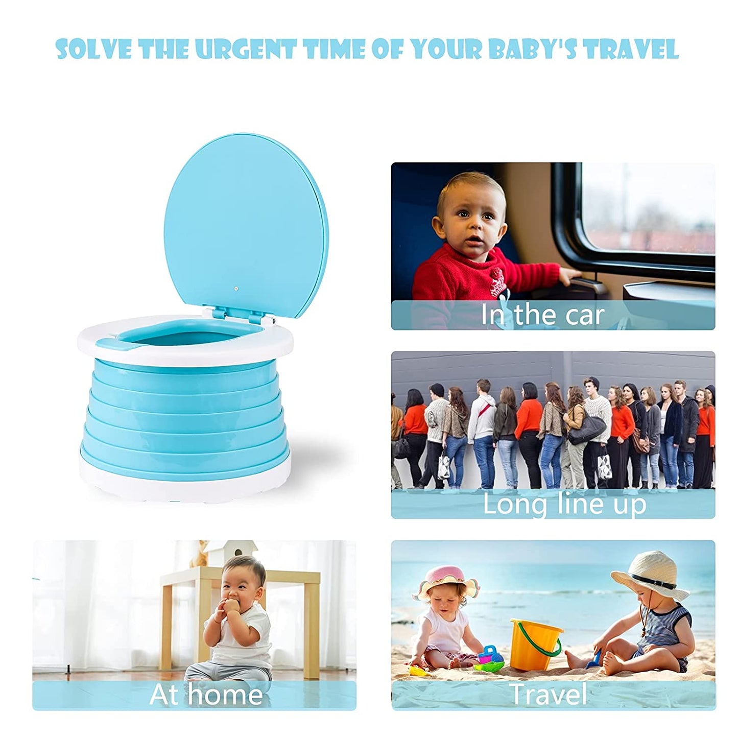 Travel Portable Potty Training Toilet for Toddler Baby Kids Potty Seat Indoor and Outdoor